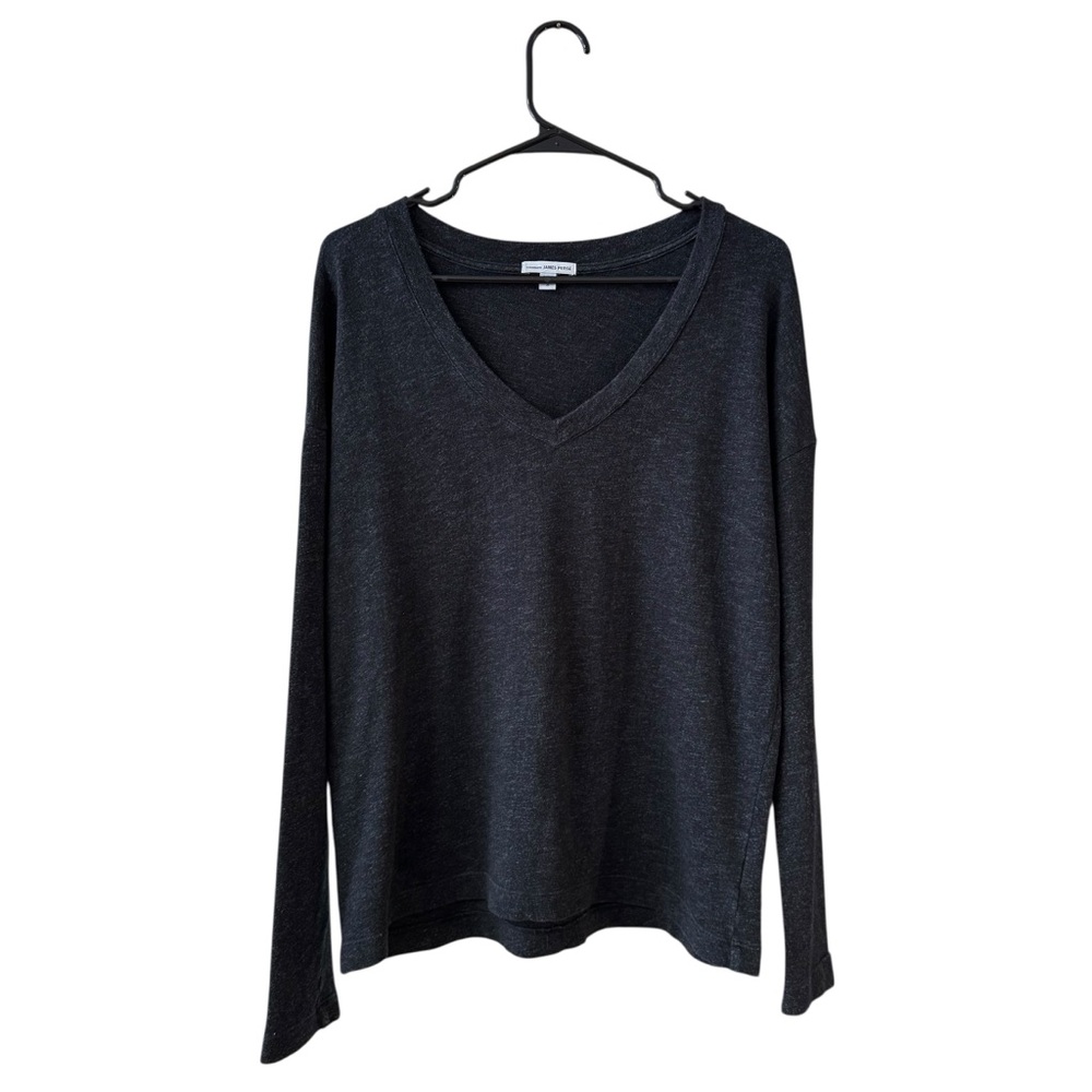 Standard James Perse Pullover Sweater Top Size LG (3) Black Office Work Minimal